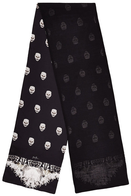 Minos Double Sided Silk Twill & Cashmere Scarf