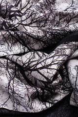 Hamadryad Double Sided Silk Twill & Cashmere Scarf with Tassel