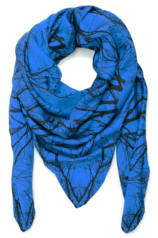 Dryad Blue Silk Twill Scarf